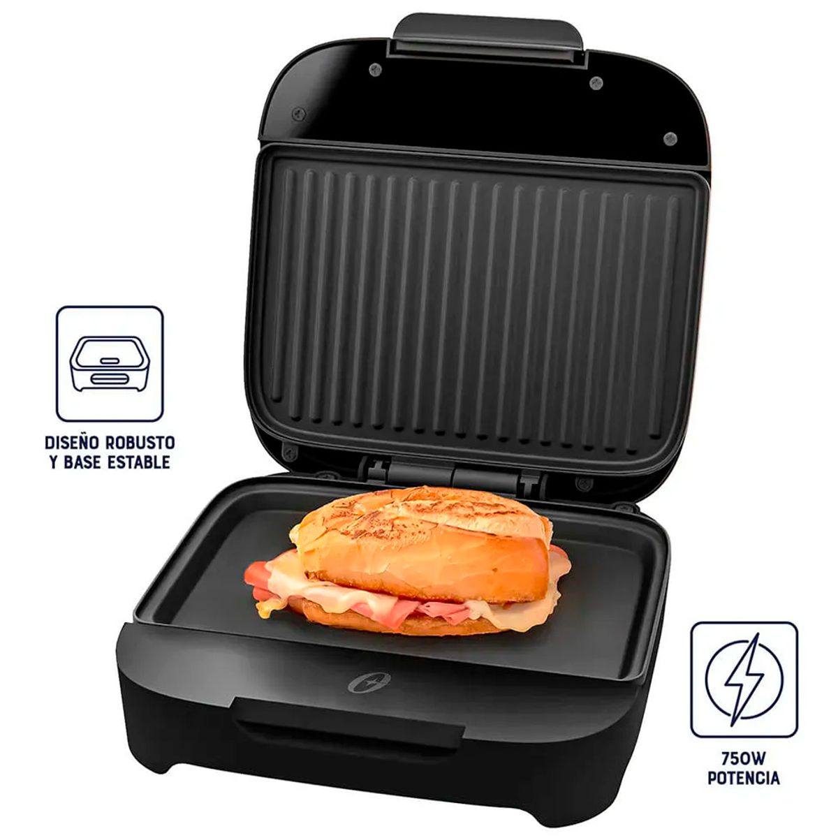 OSTER - Sandwichera Oster Compacta con Platos Hondos CKSTSM400 Negro