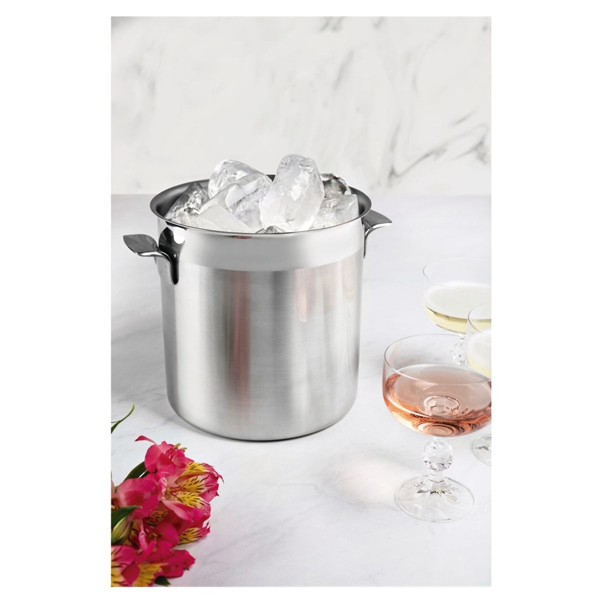 TRAMONTINA - Hielera Cosmos de acero inoxidable sin tapa de 14 cm 2,3 L