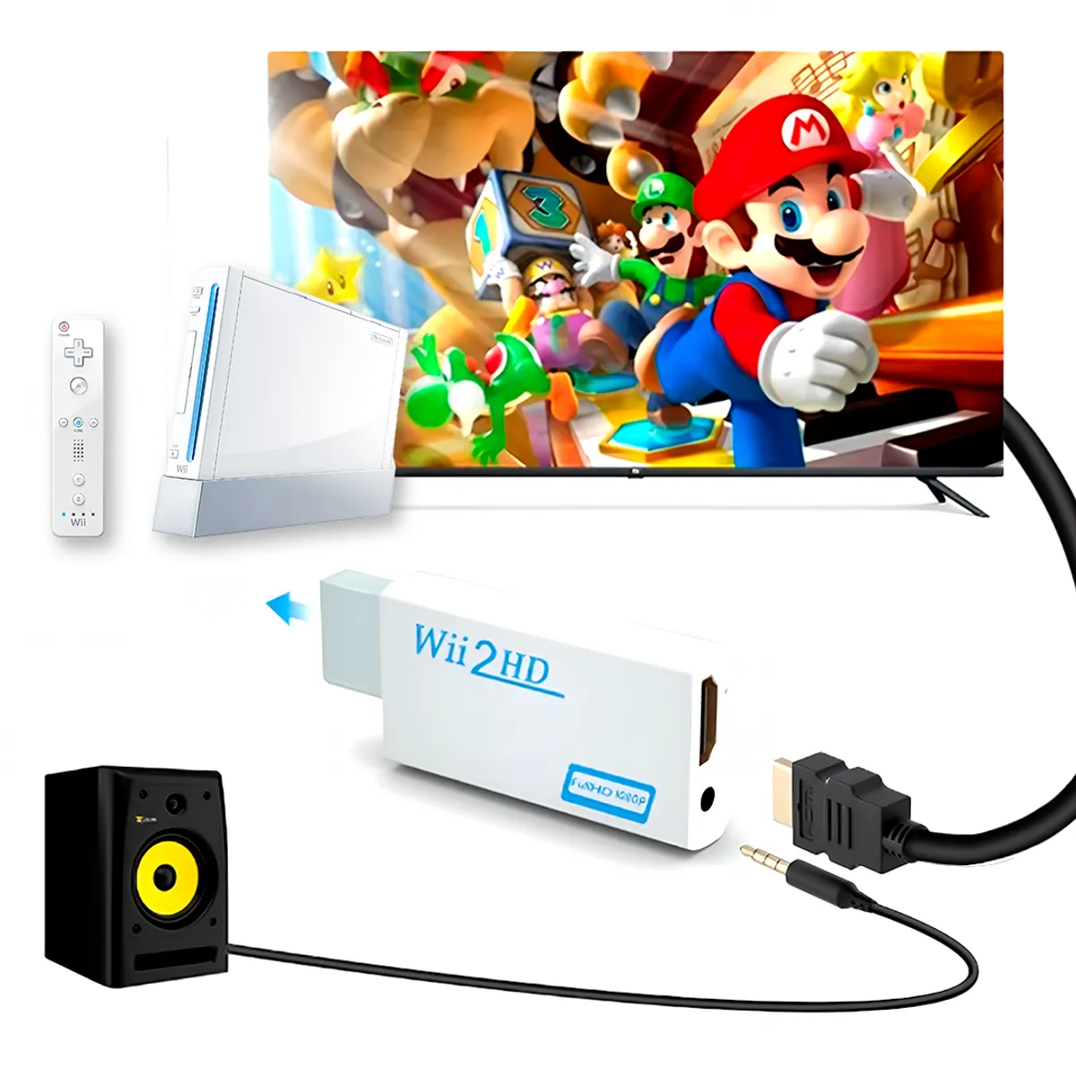 NINTENDO - Convertidor HDMI para Nintendo Wii