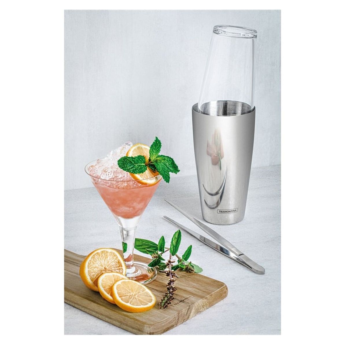 TRAMONTINA - Coctelera Boston Con Tapa De Vidrio 0.70 Lt