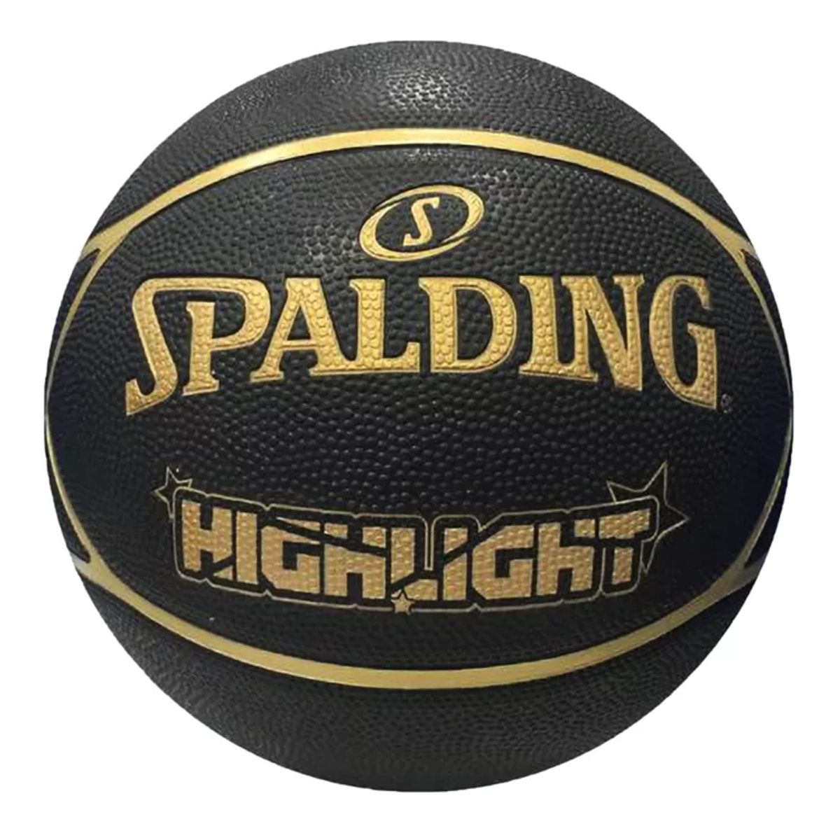 GENERICO - PELOTA PARA BASKET SPALDING HIGHLIGHT GOMA BLACK GOLD  7