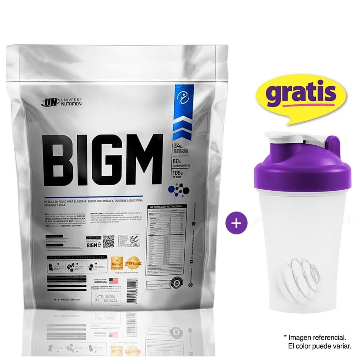 UNIVERSE NUTRITION - Proteína Bigm 5 kg Universe Nutrition Vainilla + Shaker