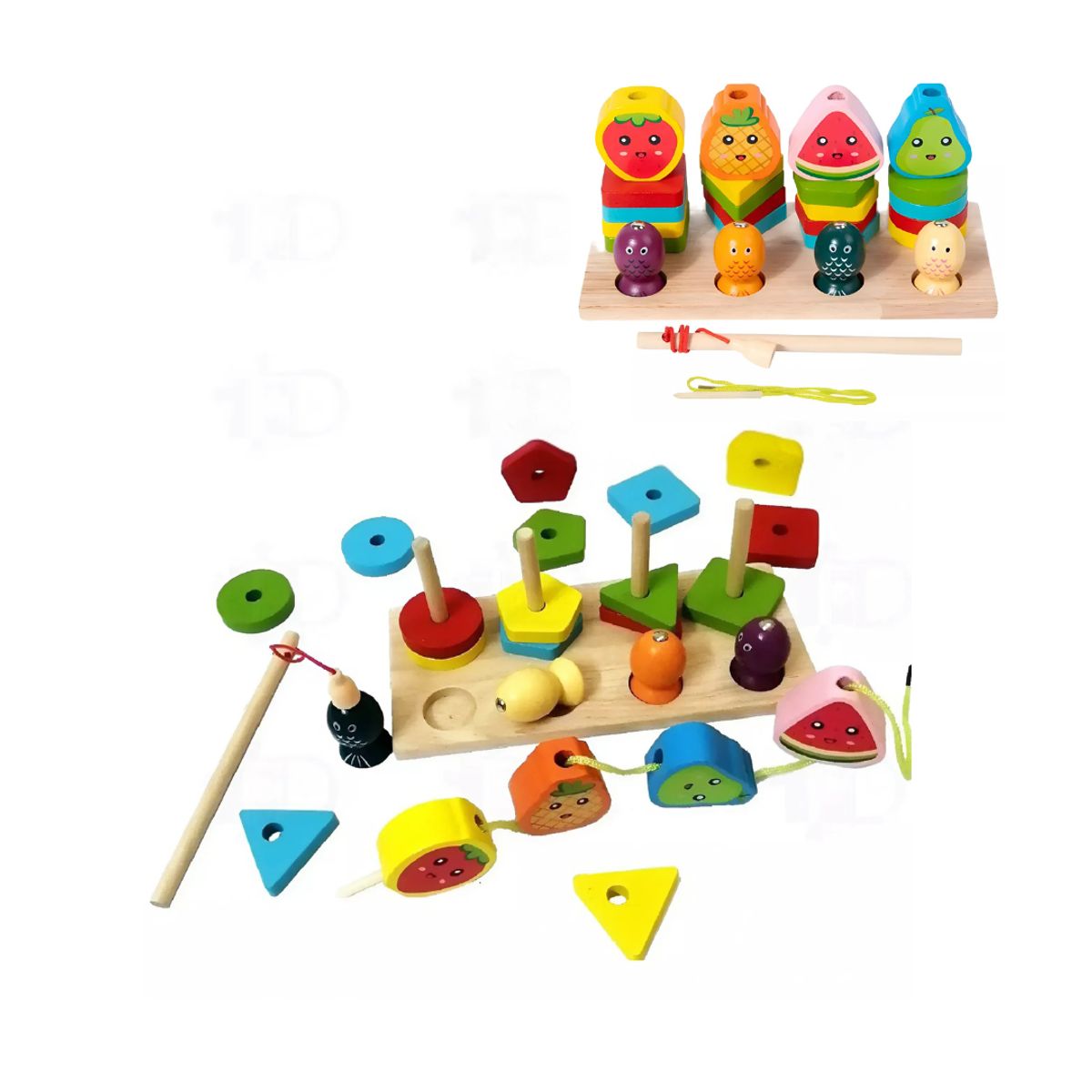 GENERICO - Juego Didáctico Pesca Magnética de Madera para Niños