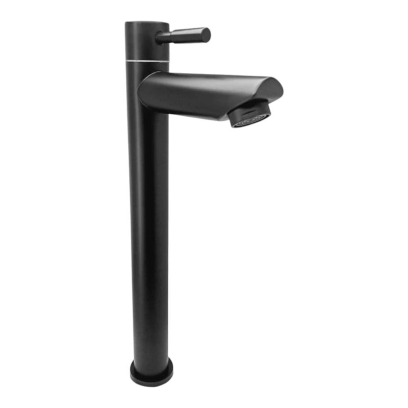 GENERICO - Grifo Caño Alto 30cm para Ovalin o Bowl Pico Recto Negro Mate