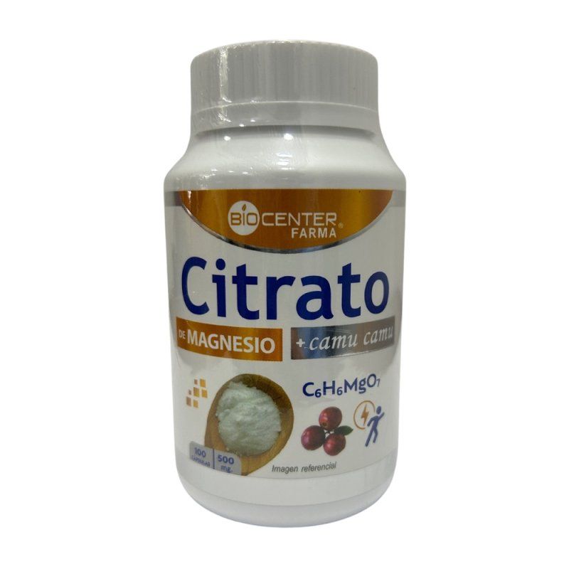 BIOCENTER NATURAL - Citrato de Magnesio en Cápsulas 500 mg x 100 u - BioCenter Natural