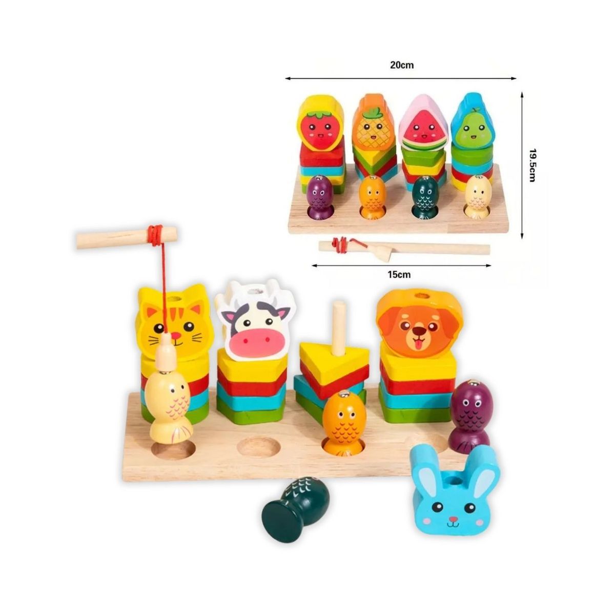 GENERICO - Juego Montessori Plantado de Pesca y Enhebrado para Niños