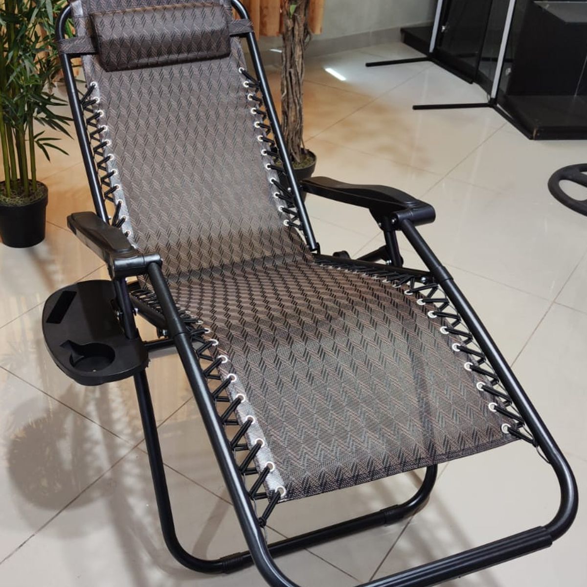 GENERICO - SILLA DE GRAVEDAD CERO PARA EXTERIORES CON BANDEJA POSA VASO