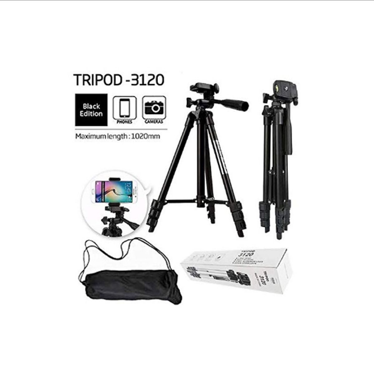 GENERICO - Tripode 3120 Para Camara Y Para Celular Hasta 1020 Mm Alto