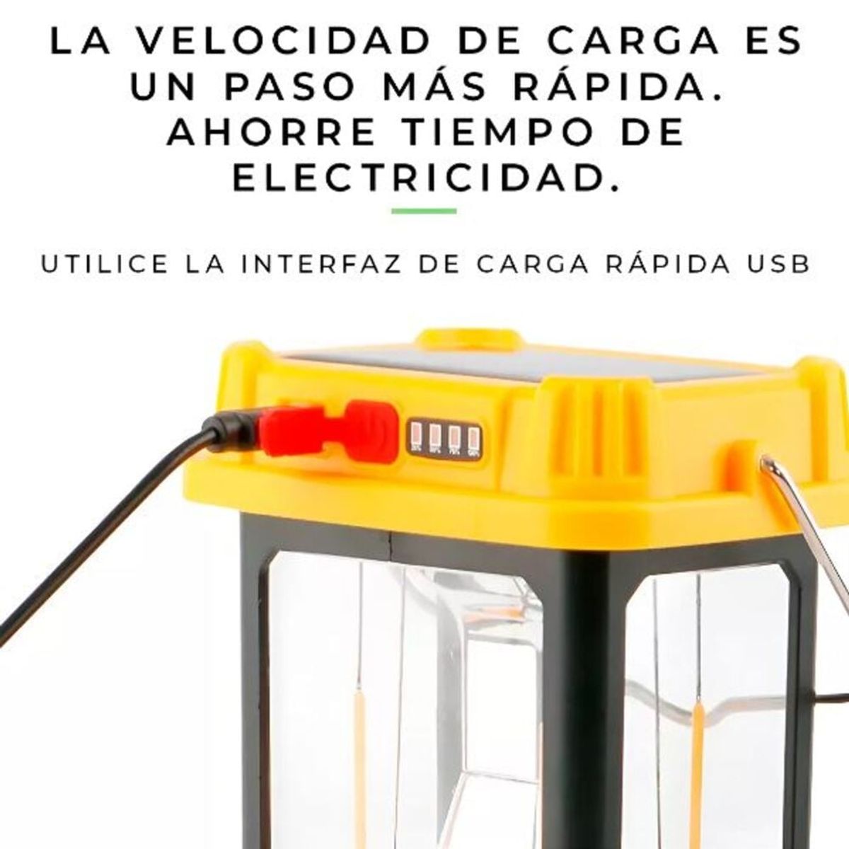 GENERICO - Linterna Candelabro Reflector Luz Recargable Solar Mano LED