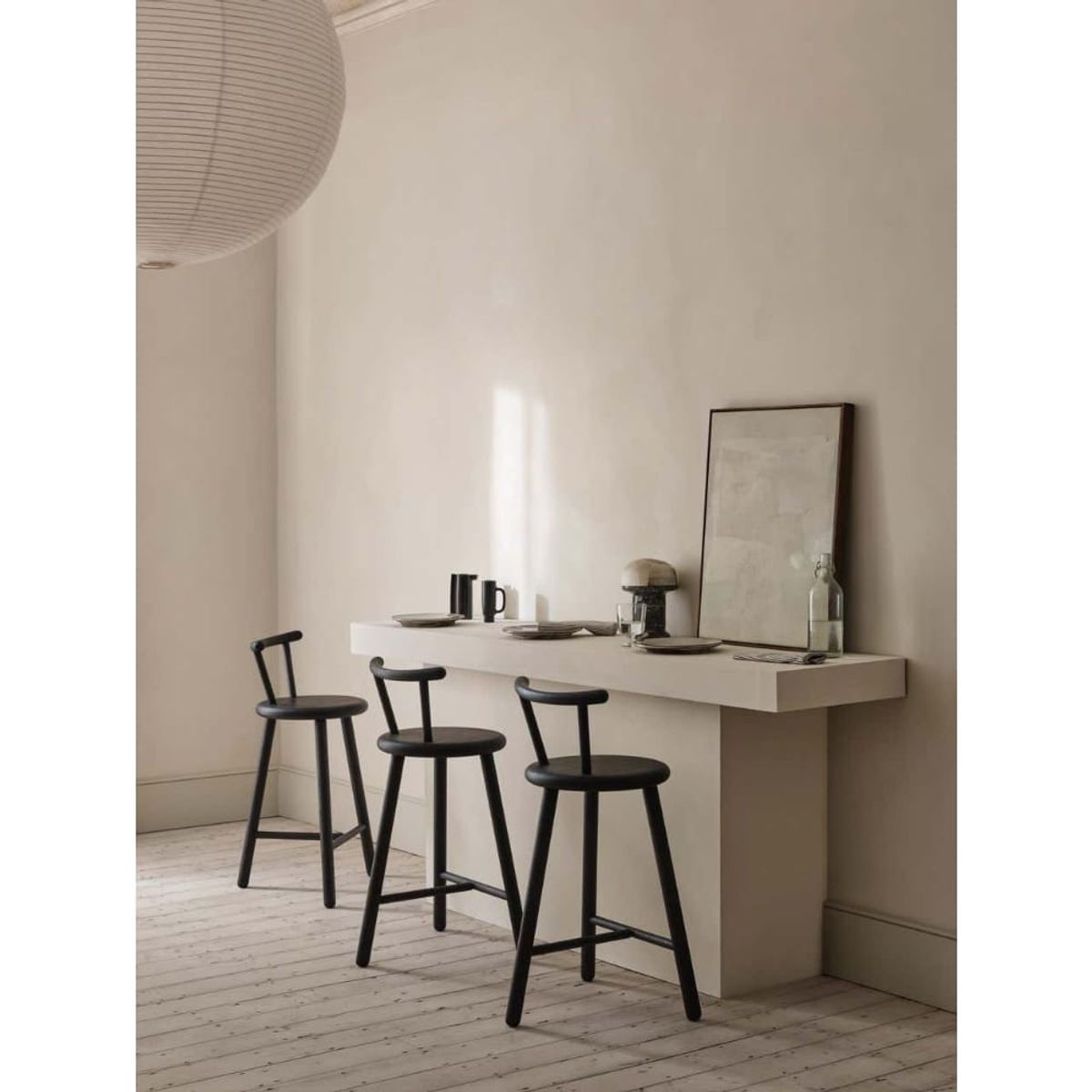 GENERICO - Banco de Bar Xiomi Black de Madera Pandora Home