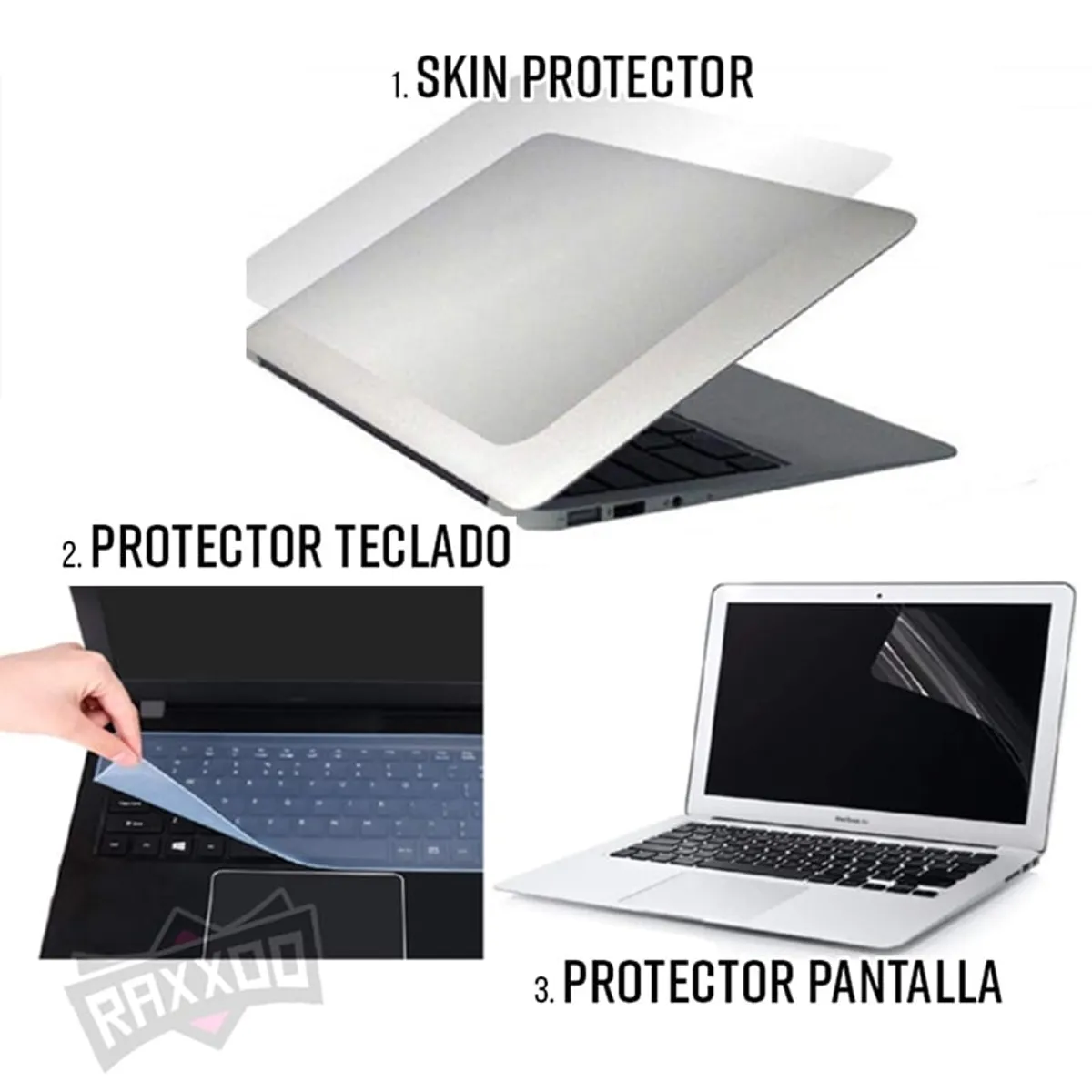 GENERICO - Kit Protector para Laptop 3 en 1 Teclado + Pantalla + Skin 15.6"