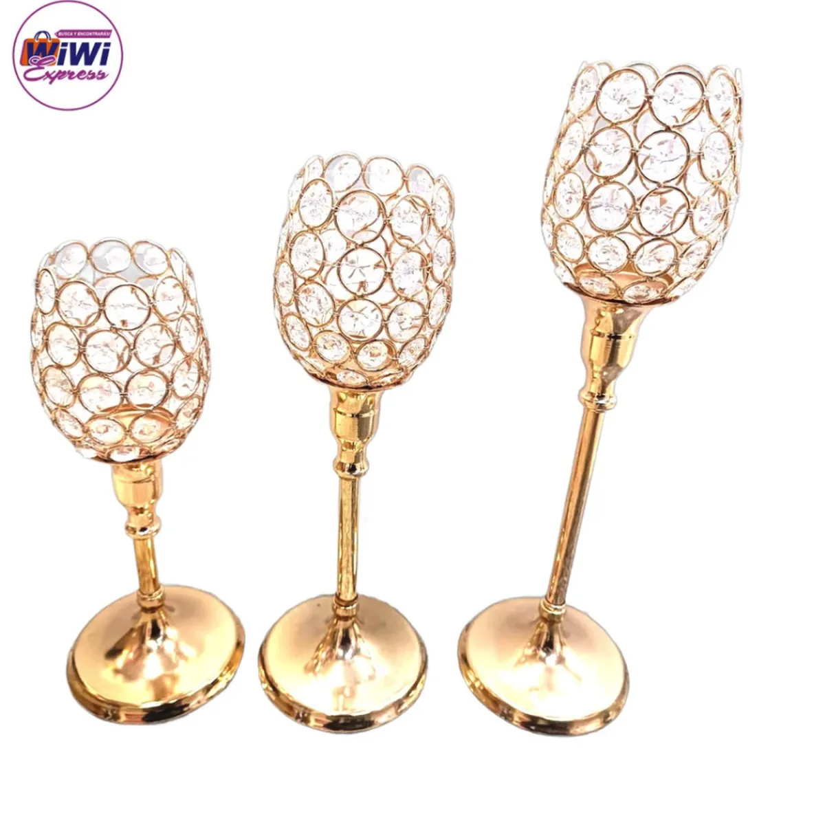 GENERICO - Juego de Candelabros x3 unidades huevo