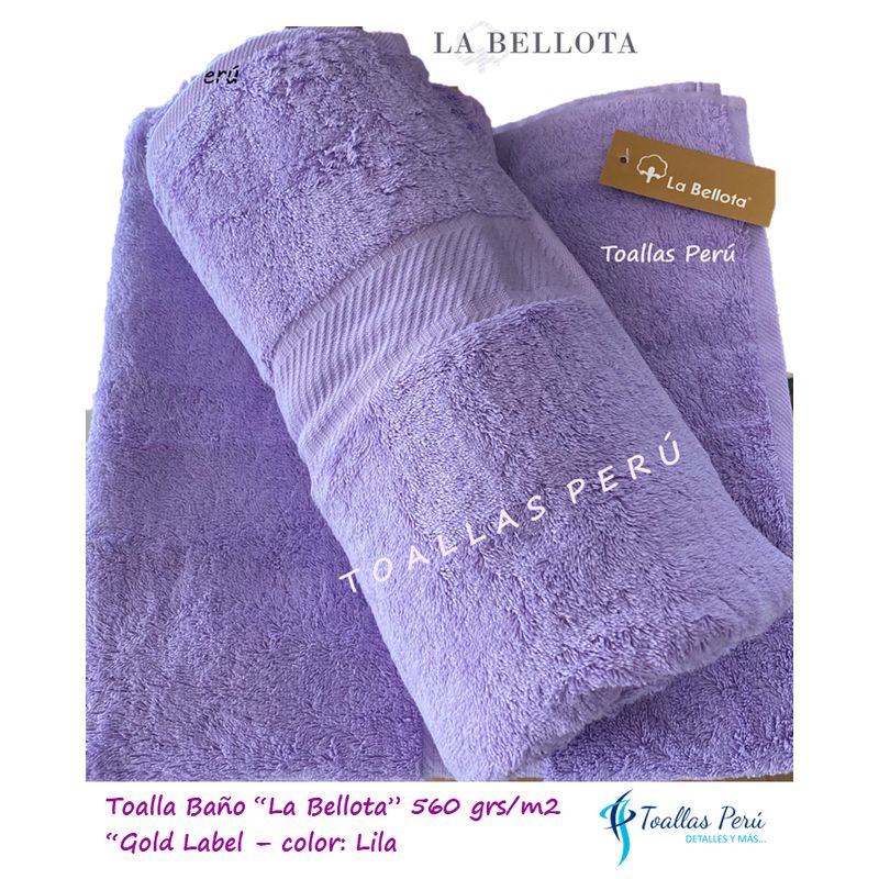 LA BELLOTA - Toalla Baño "Gold Label" 560 grs/m2 "La Bellota" 75×140cm - Lila