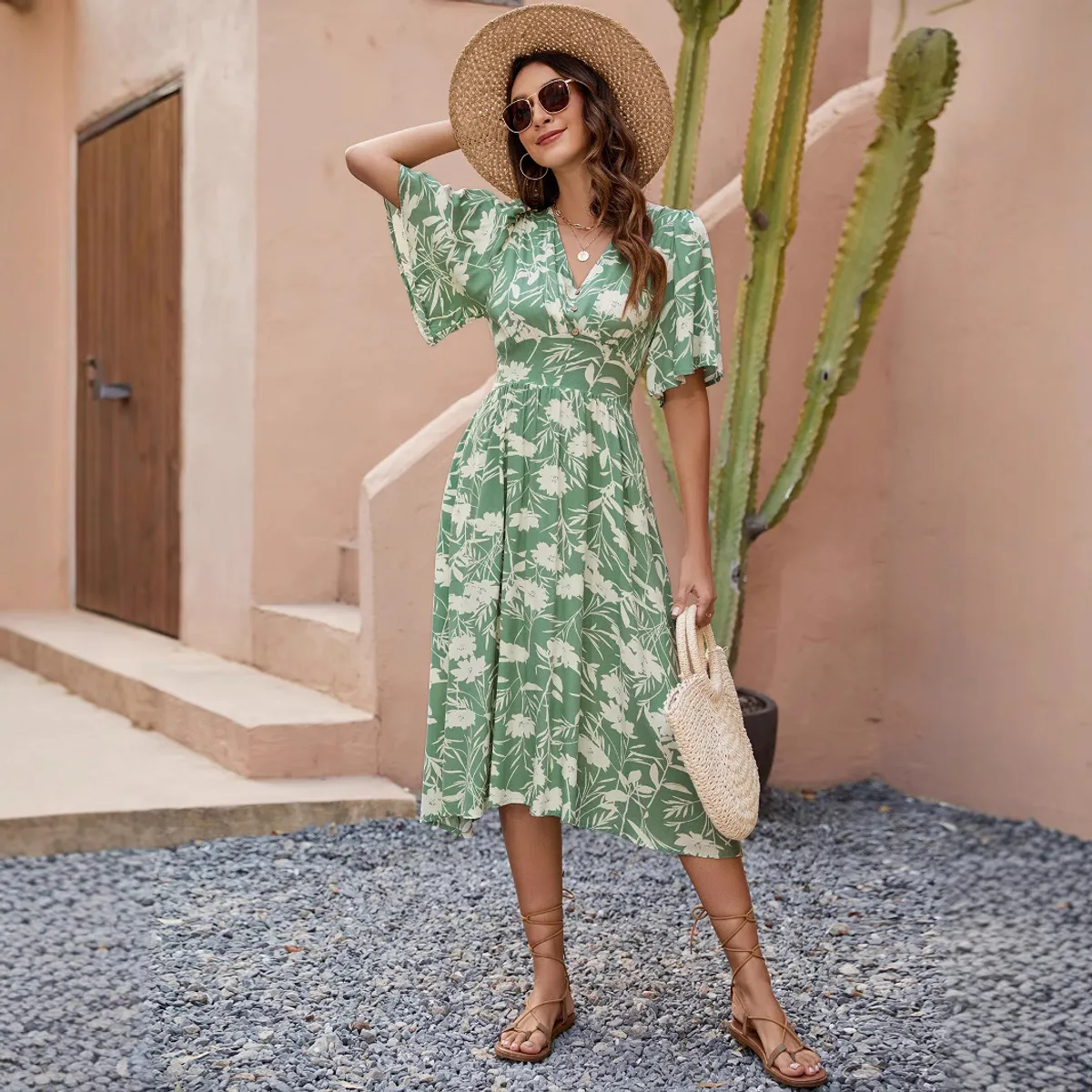 BLWOENS - Vestidos casuales para mujeres - Verde