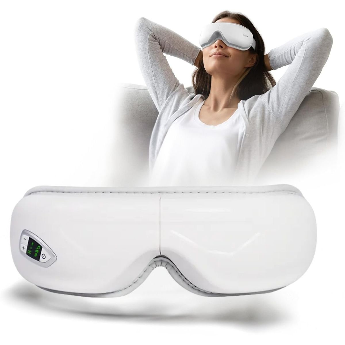 SEISA - Masajeador de Ojos con Calor Compresión y Bluetooth Recargable