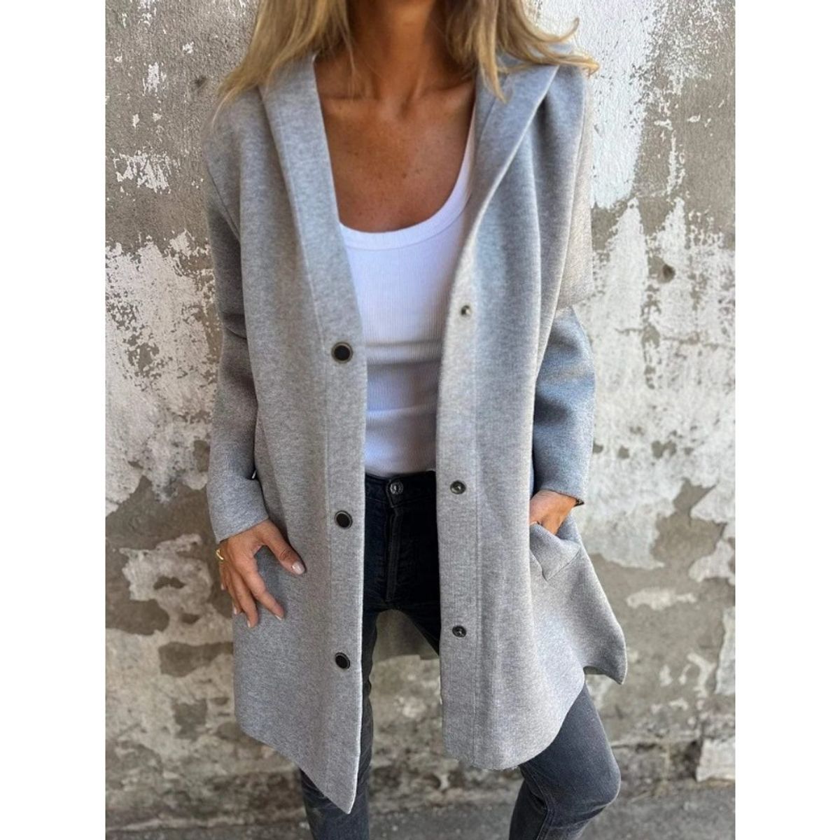 GIOIO - Gabardina Larga Mujer Elegante Abrigo Moda Invierno