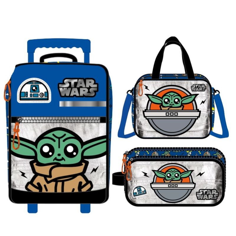 DISNEY - Pack Escolar Maleta Oficio Premium Disney Baby Yoda Azul