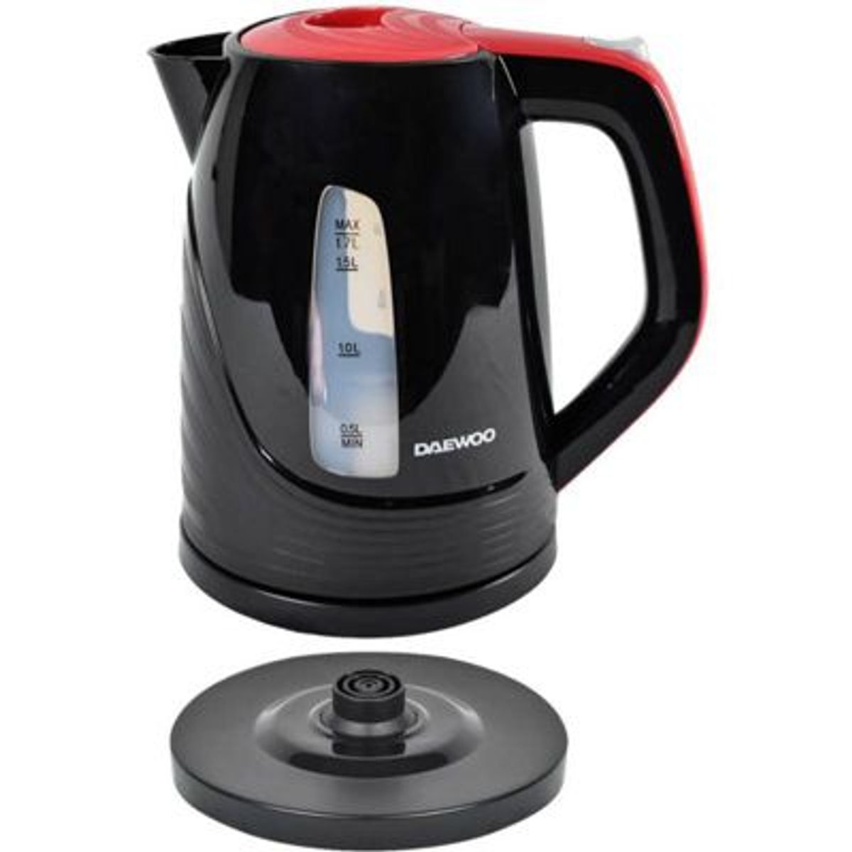 DAEWOO - Hervidor inalámbrico inoxidable negro daewoo dek-1308 17l