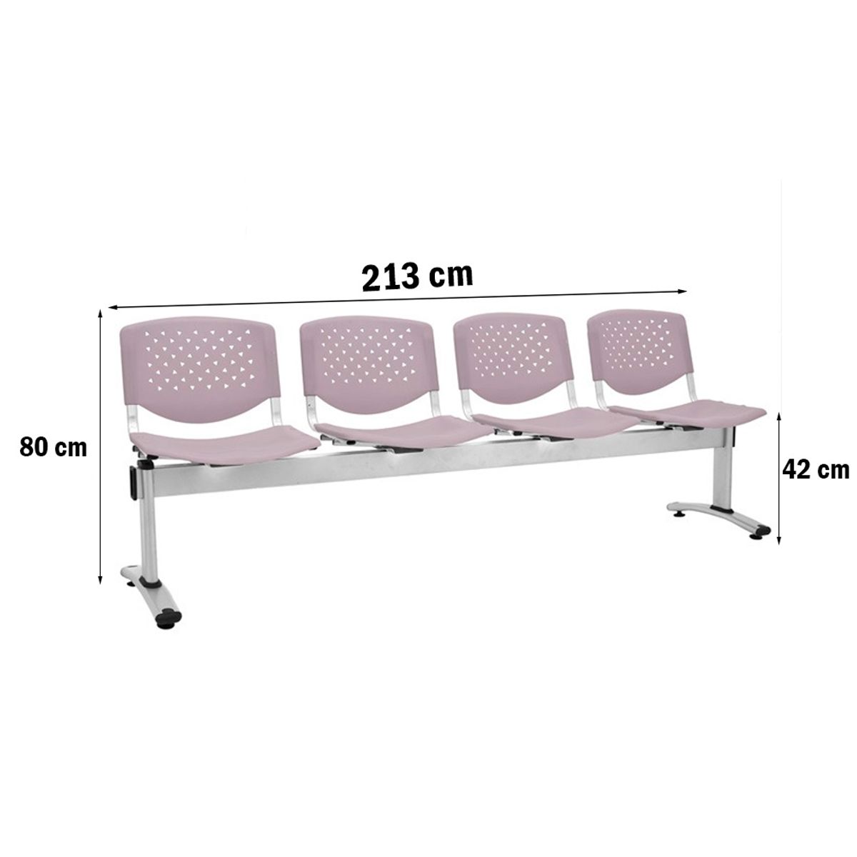 OFIDEAS - Butaca De Espera - Tandem Prisma 4 Cuerpos Color Gris Ofideas