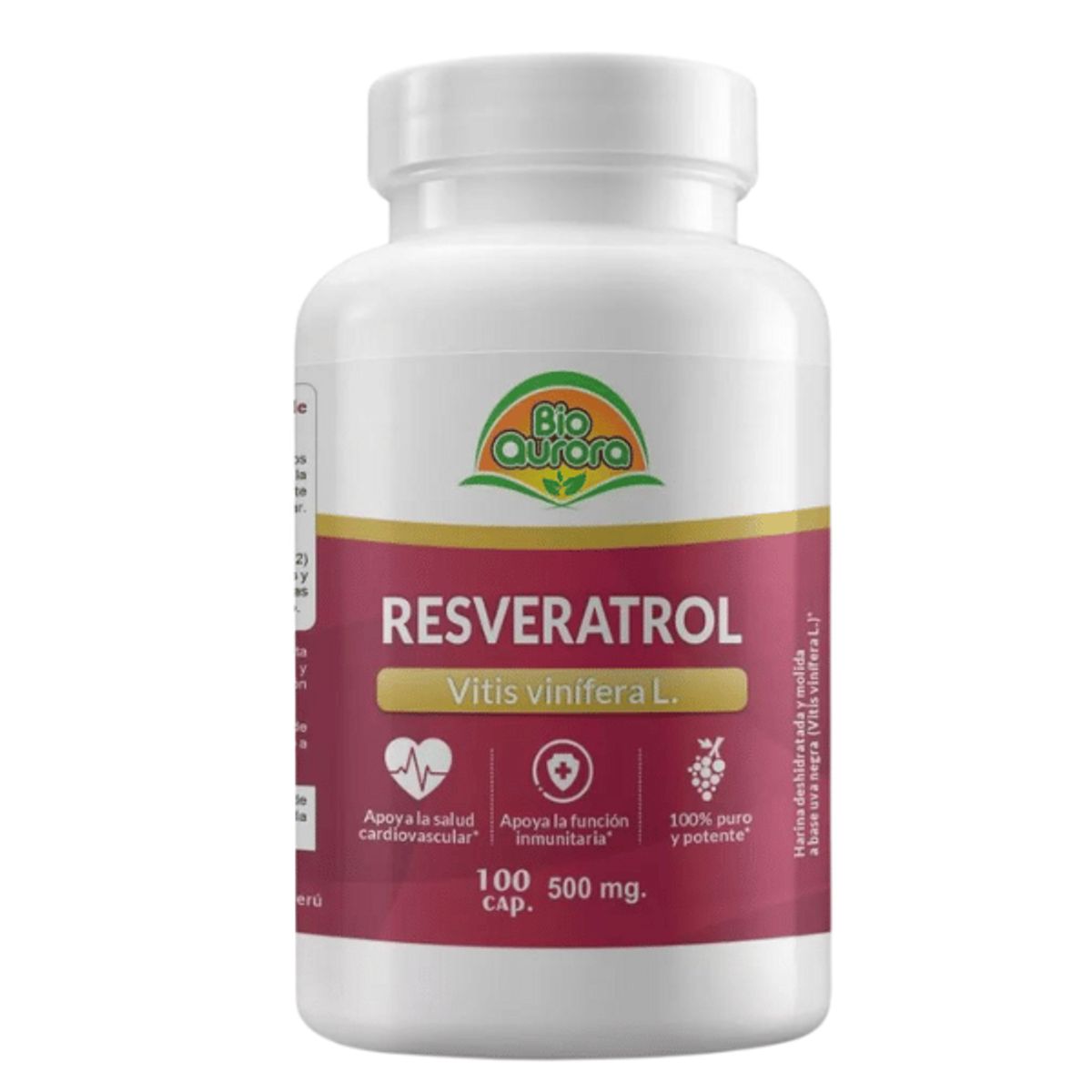 GENERICO - Cápsulas de Resveratrol x 100 uni Bioaurora