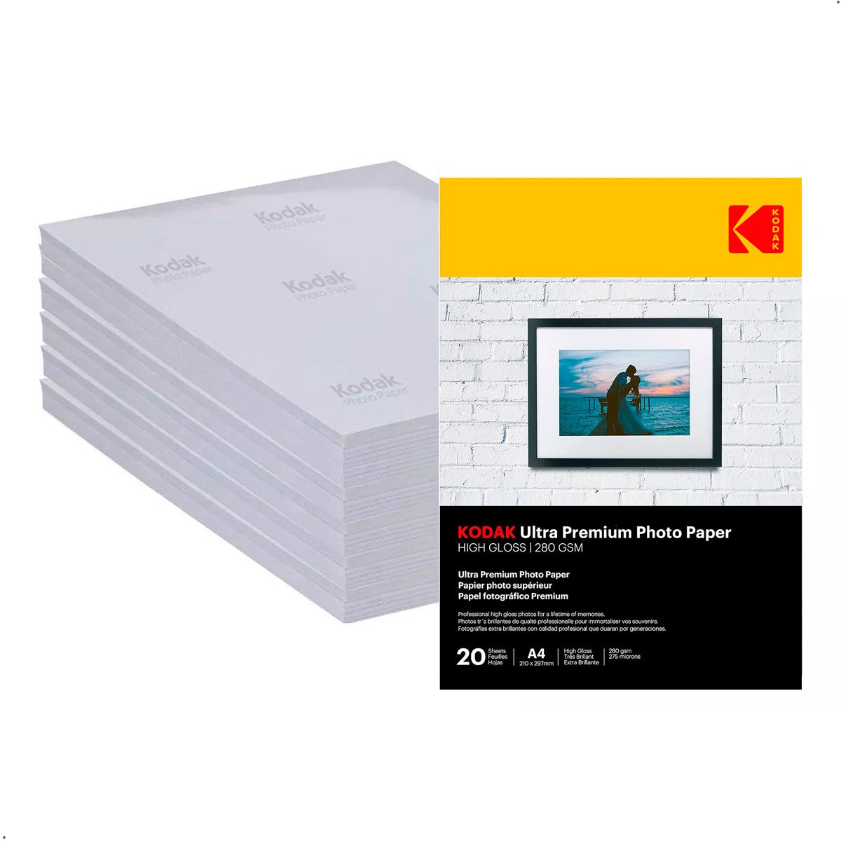 KODAK - Papel Fotografico Kodak Ultra Premium Gloss A4 280gsm x20uds