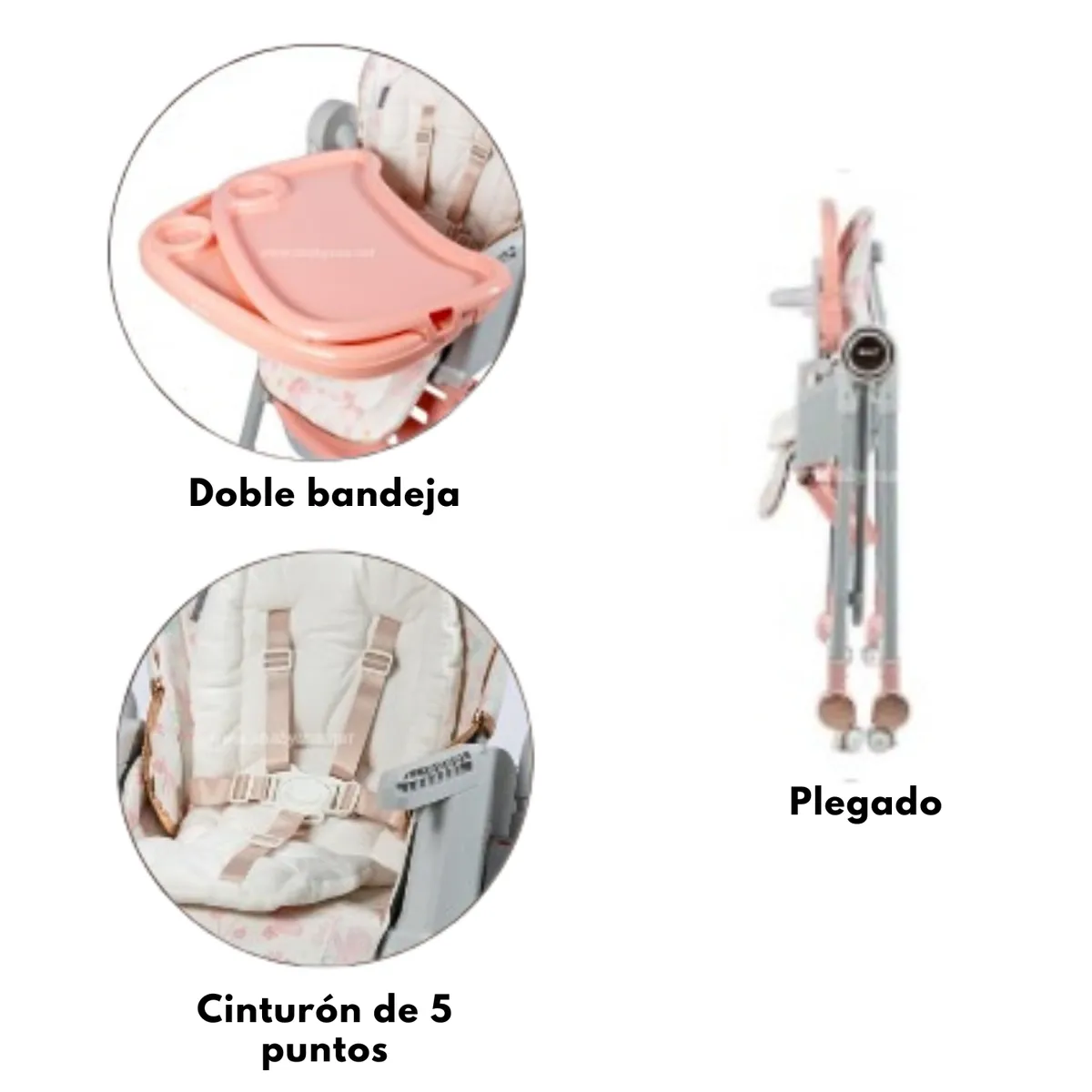 EBABY - Silla de comer Plegable con mecedora GRAVI Verde