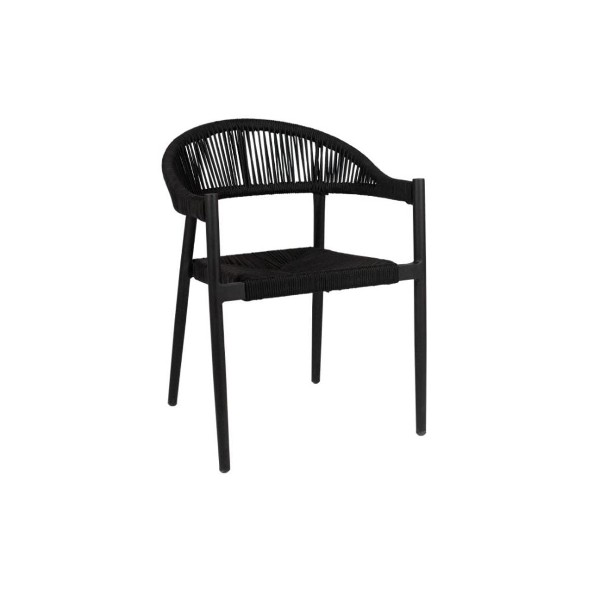 NIHM - Silla de Terraza Bali de Rattan Negro