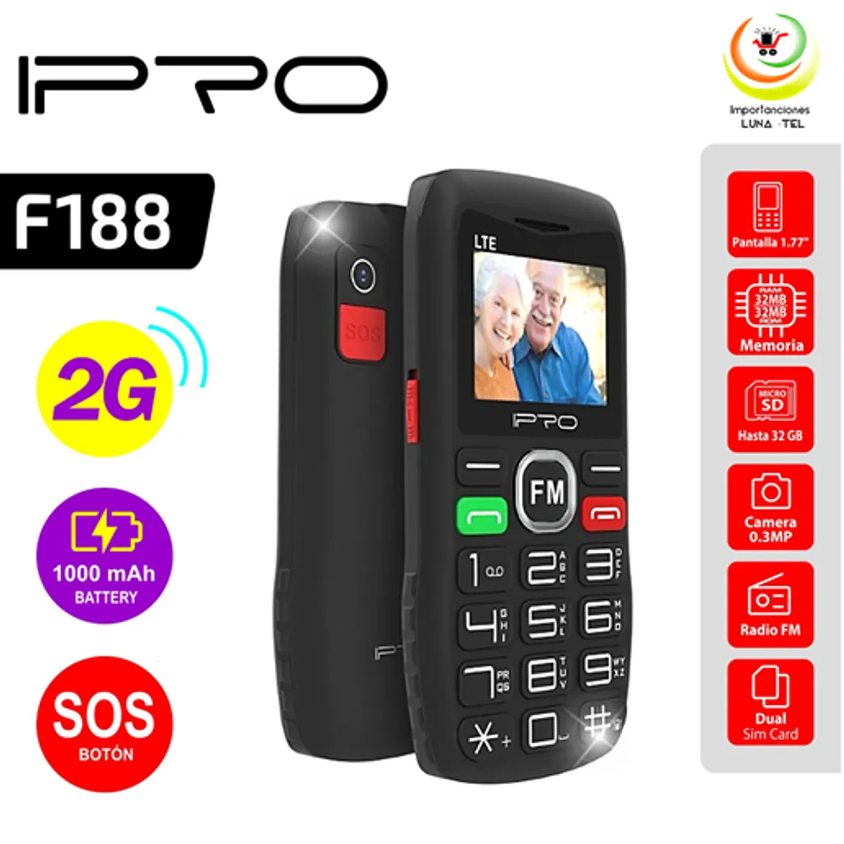 IPRO - CELULAR BASICO  IPRO F188 2G PANTALLA 1.8"