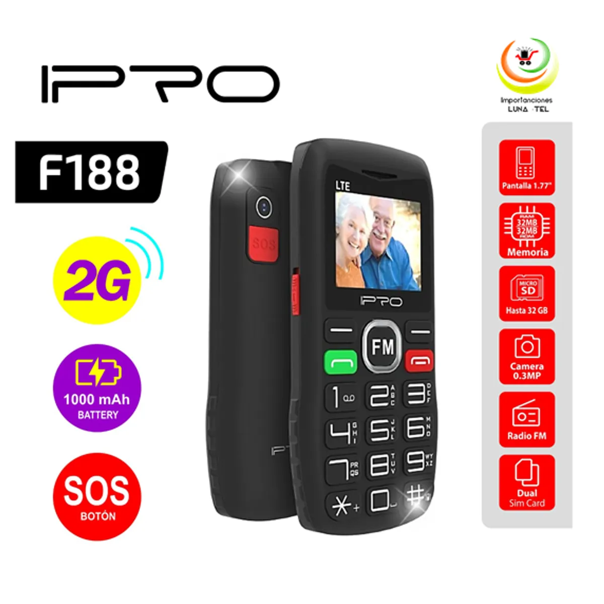 IPRO - CELULAR BASICO  IPRO F188 2G PANTALLA 1.8"