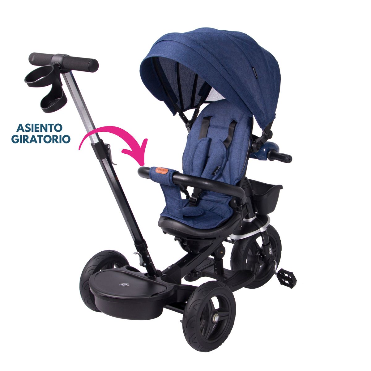 EBABY - Triciclo Aria Reclinable giratorio 360º Azul