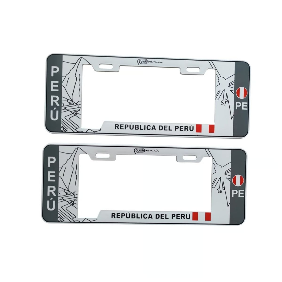 PERU - Porta Placa Modelo Europeo Machu Picchu Blanco