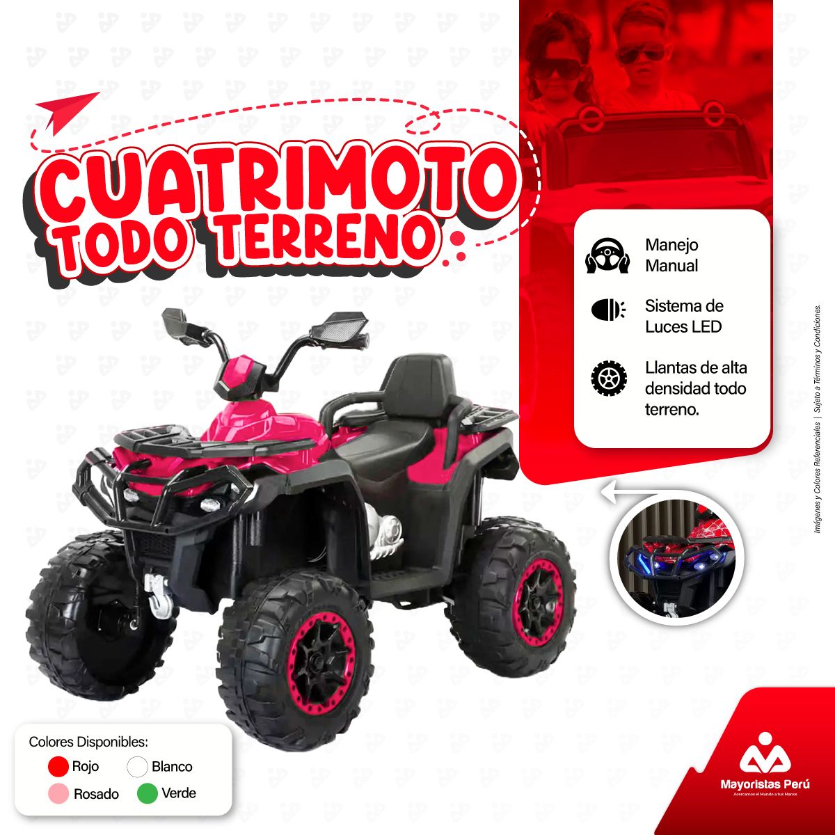 GENERICO - CUATRIMOTO FUCSIA  ELÉCTRICA - INFANTIL