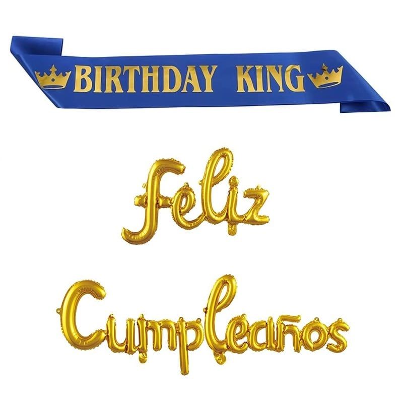 GENERICO - Set cumpleaños hombre banda y globos Birthday King