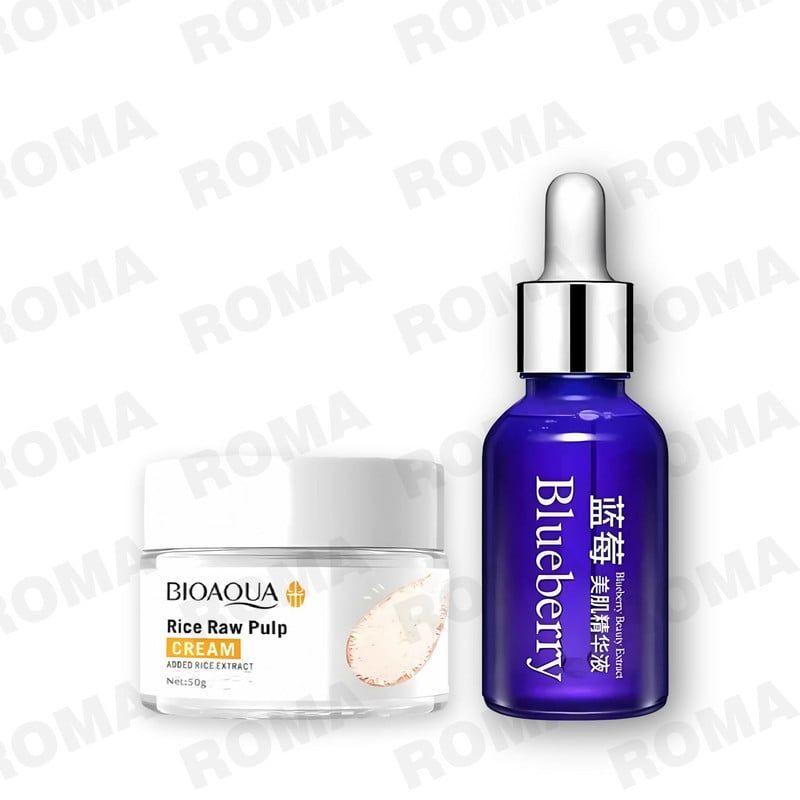BIOAQUA - PACK CREMA ACLARANTE Y SERUM BLUEBERRY ESSENCE