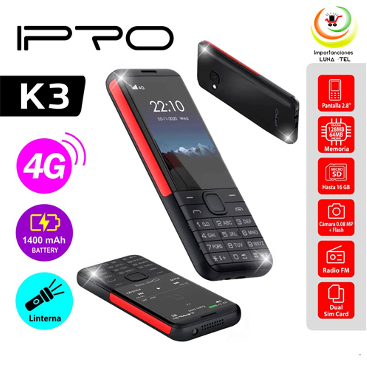 IPRO - CELULAR BASICO IPRO K3 4G PANTALLA 24