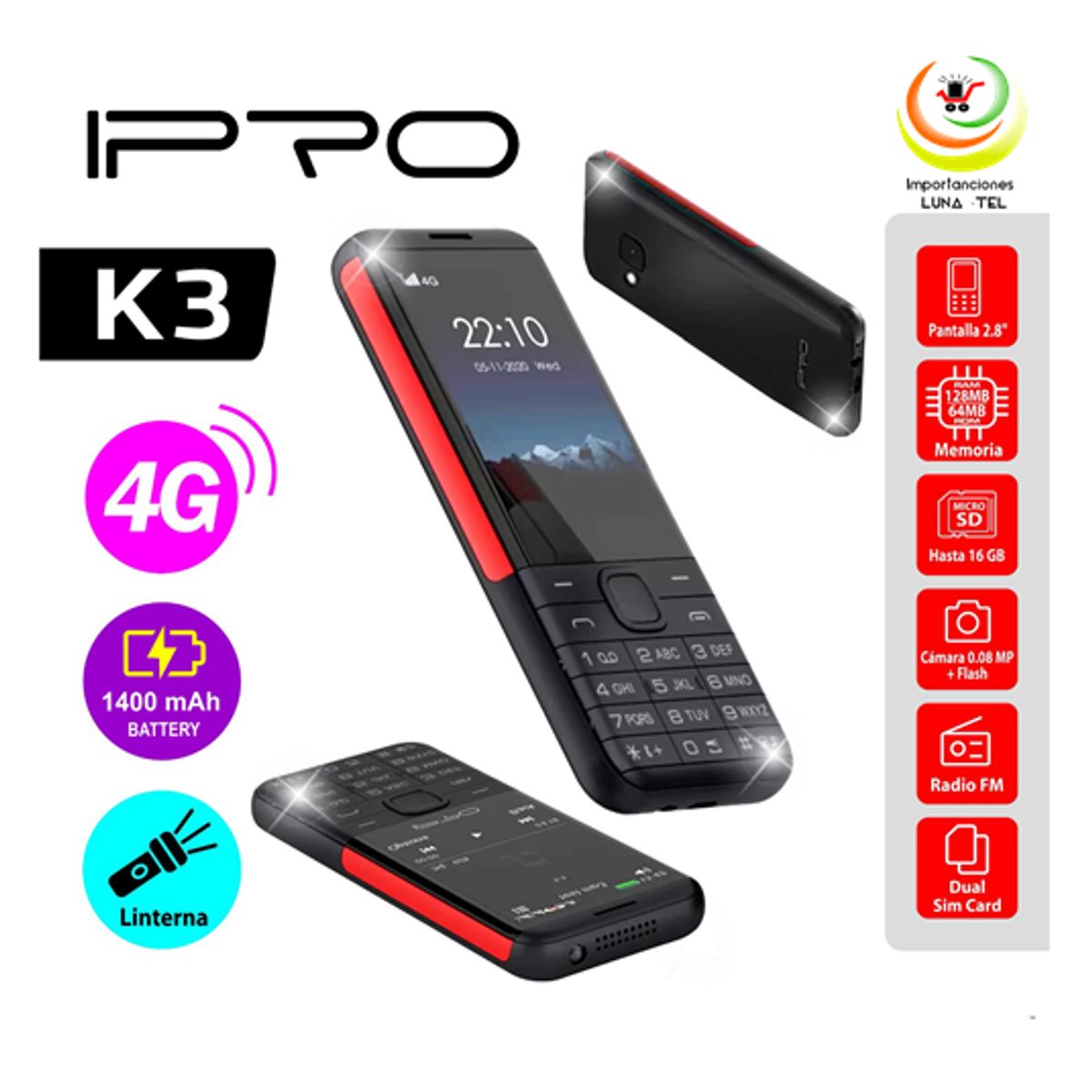 IPRO - CELULAR BASICO IPRO K3 4G PANTALLA 24