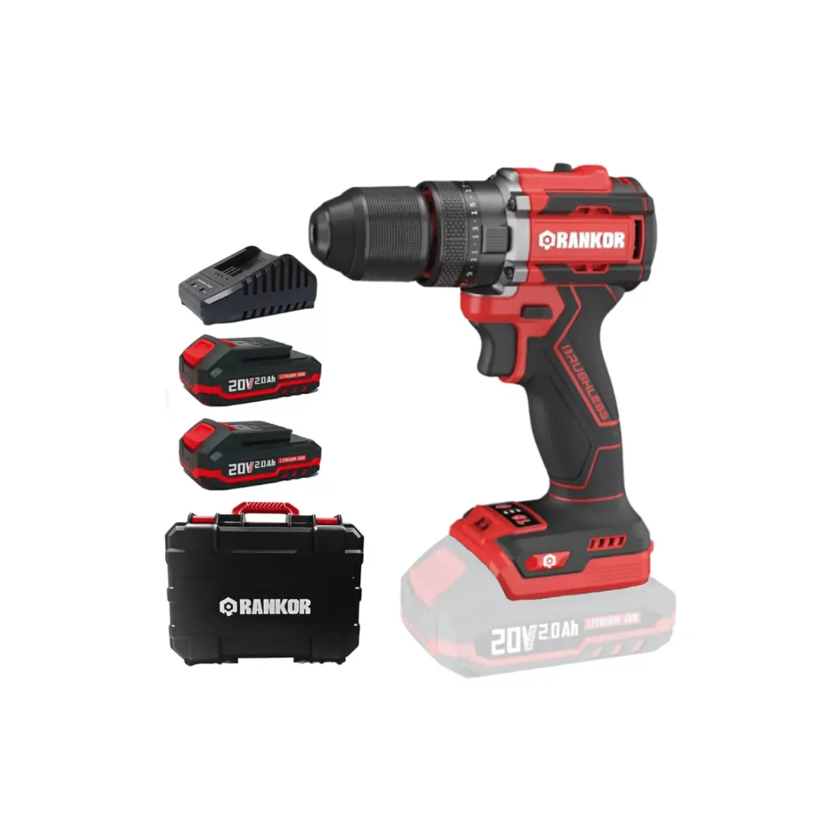 RANKOR - Taladro Percutor Atornilla 12 De 20v Rankor 70nm Brushless