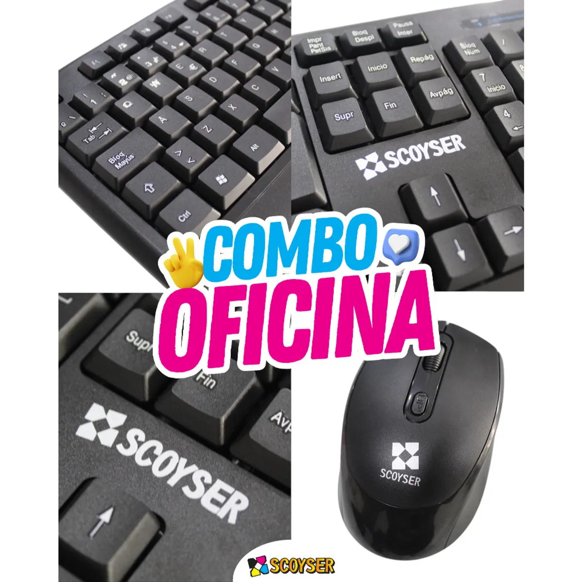 SCOYSER - COMBO TECLADO OFICINA TF100