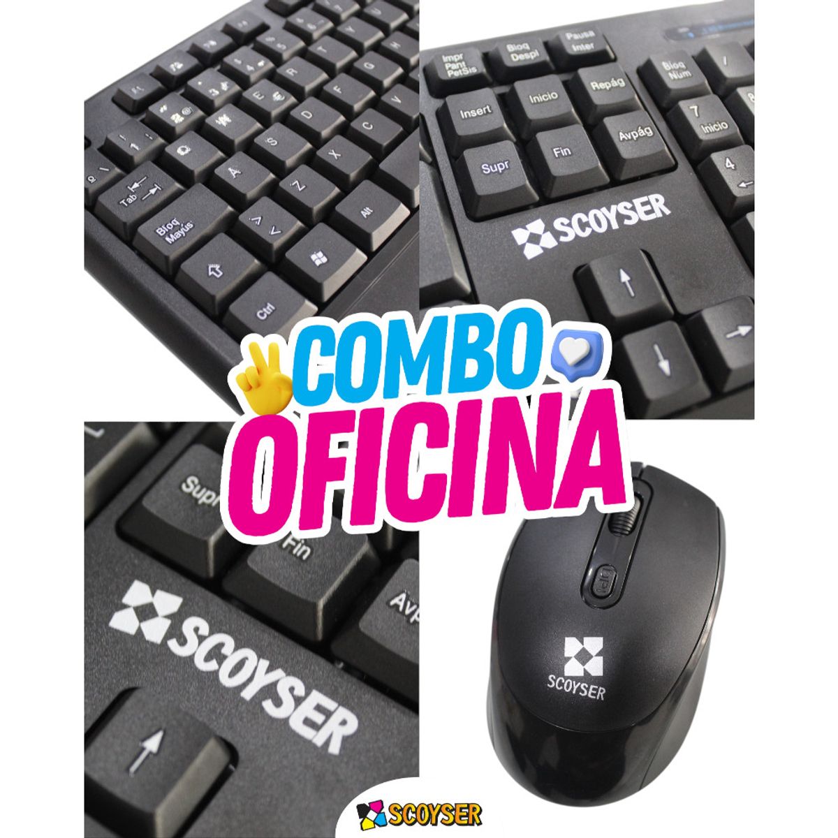 SCOYSER - COMBO TECLADO OFICINA TF100