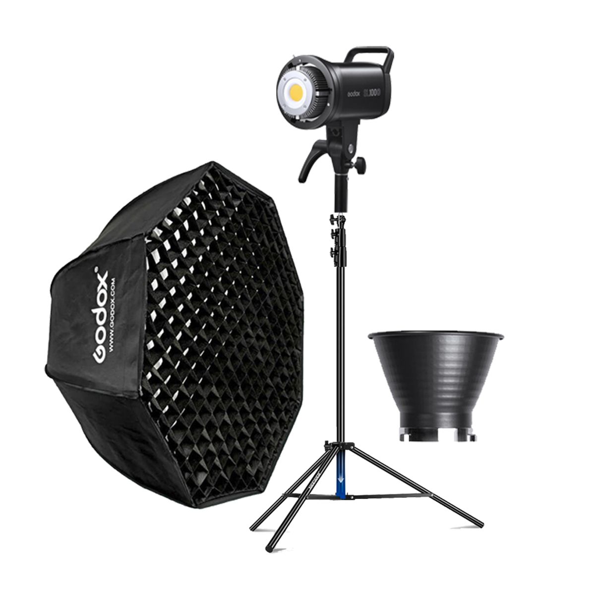 GODOX - Combo Luz Continua Godox SL100D + Parante + Softbox FW120