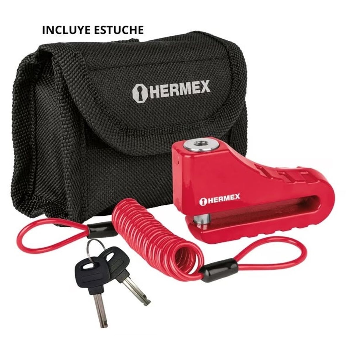 HERMEX - Candado para Moto con Cable y Estuche 10mm Hermex disco
