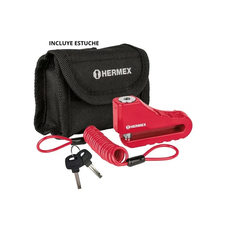 HERMEX - Candado para Moto con Cable y Estuche 10mm Hermex disco