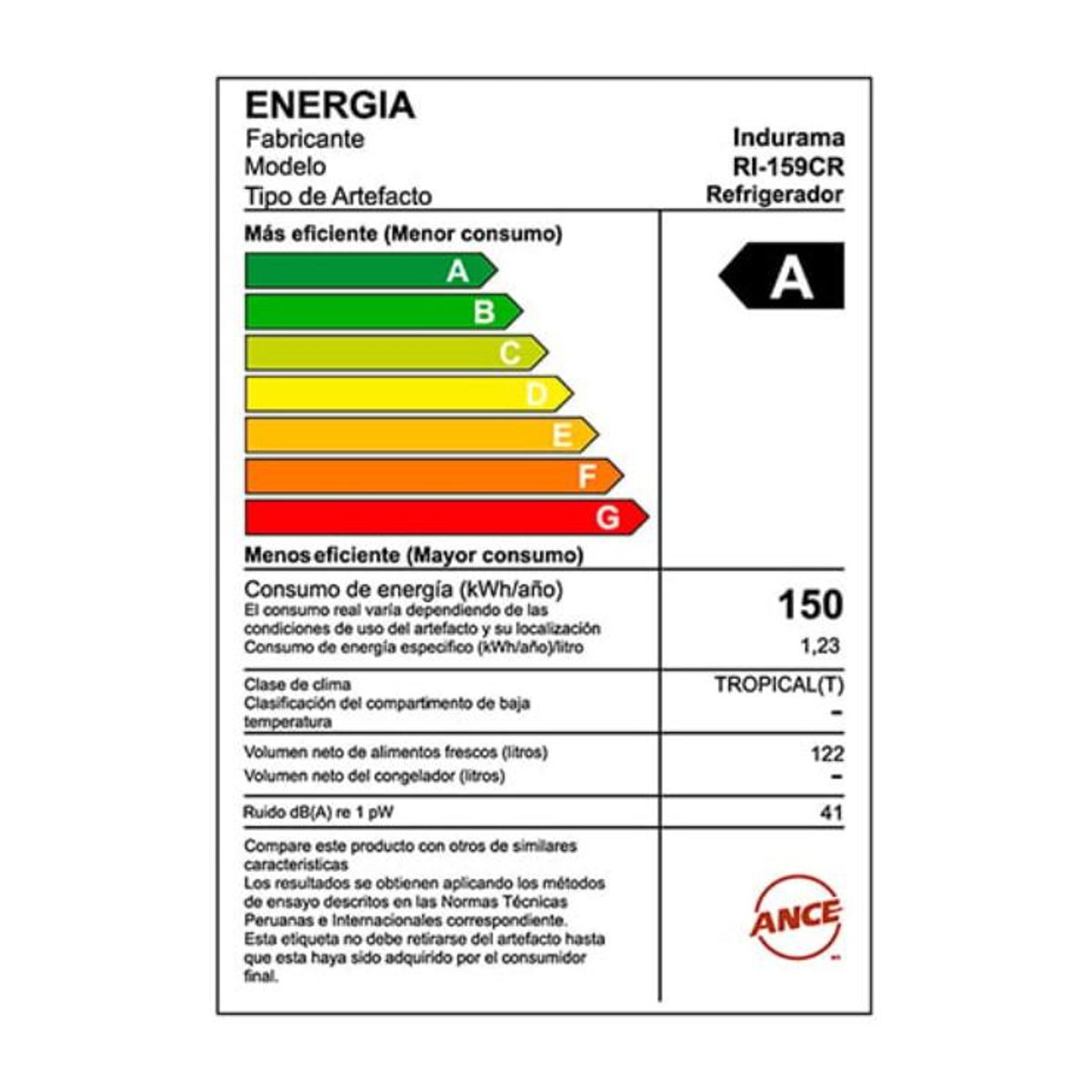 INDURAMA - FRIGOBAR INDURAMA 122 L RI159CR ACERO
