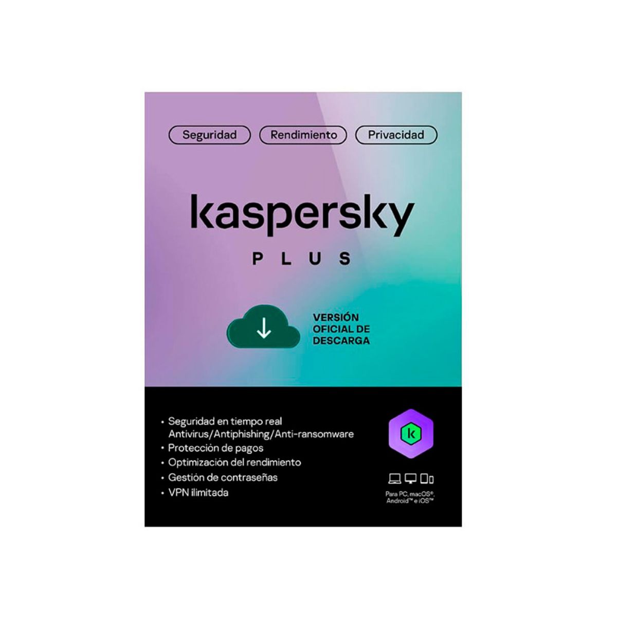 KASPERSKY - LICENCIA ANTIVIRUS KASPERSKY PLUS 3PC 1AÑO PN SWKL1042D5CFS