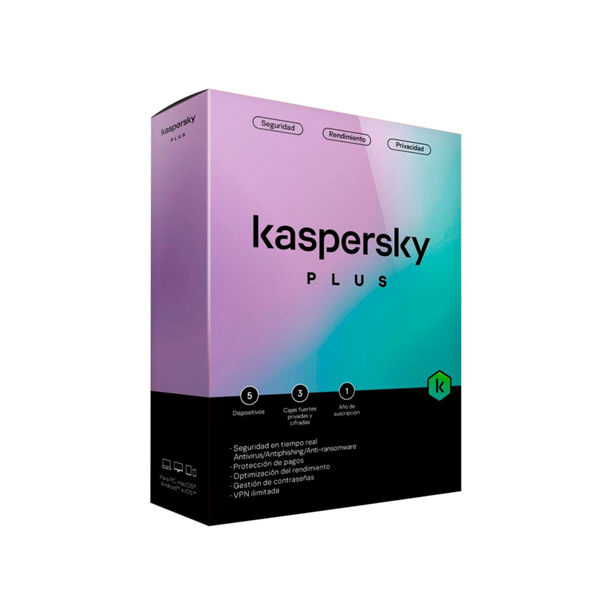KASPERSKY - LICENCIA ANTIVIRUS KASPERSKY PLUS 5PC 1AÑO CAJA PN SWKL1042D5EFS