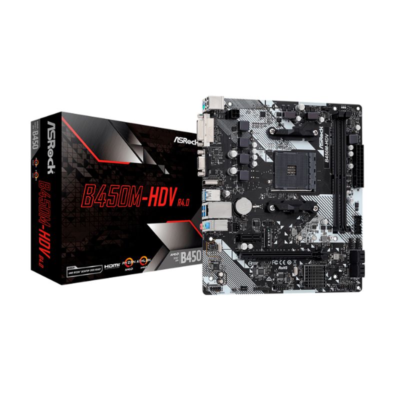 ASROCK - PLACA MADRE ASROCK B450M-HDV R40 AMD AM4 SOCKET PN 90-MXB9N0-A0UAYZ