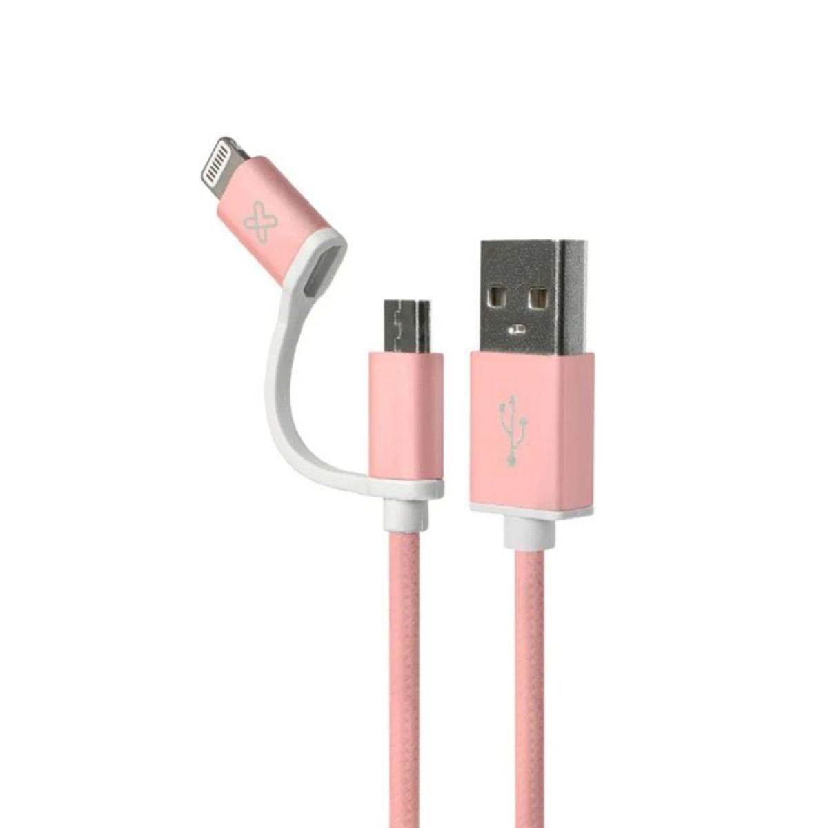 KLIP XTREME - Cable 2 En 1 Klip Xtreme KAC-210RG Con Conector Lightning Rose Gold