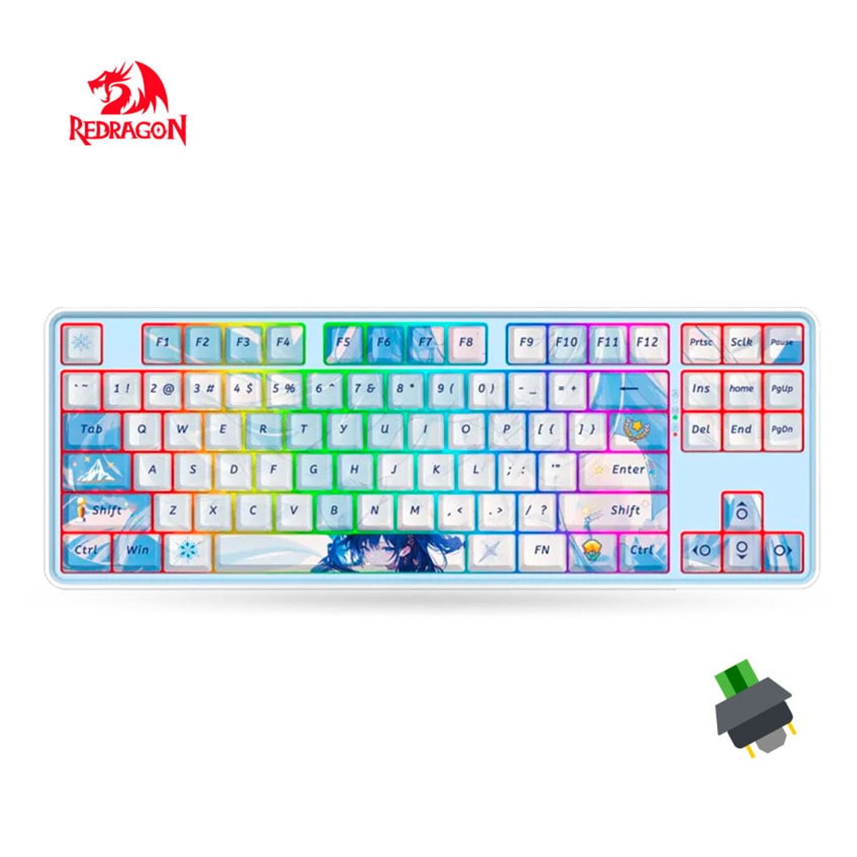 REDRAGON - Teclado Redragon Anime STARD BLADE RGB-PRO Wireless Bluetooth English