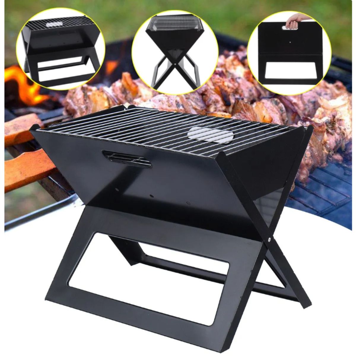 INSPIRA MARKET - Parrilla de carbón portatil