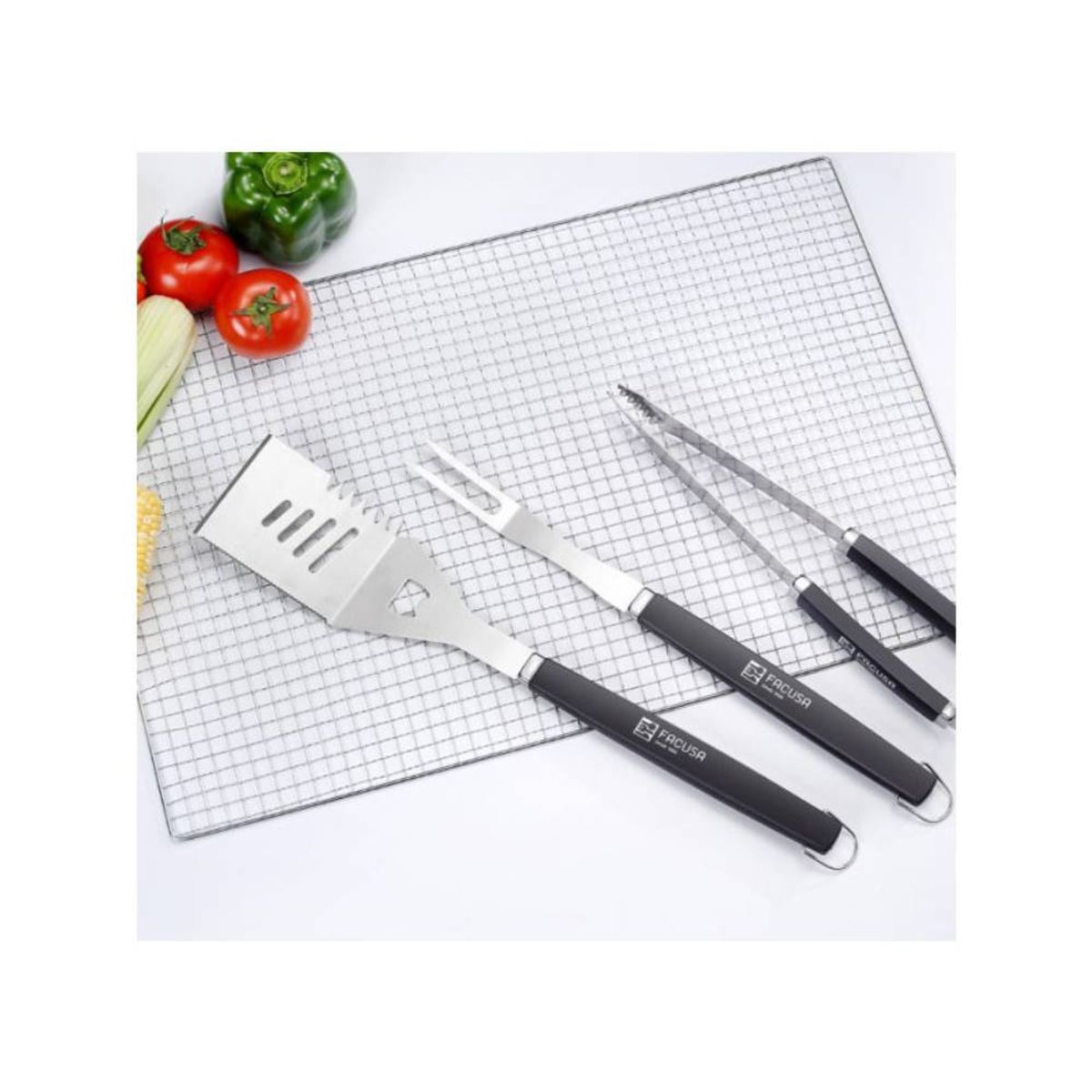FACUSA - JGO DE UTENSILIOS X 03 BBQ 224003003
